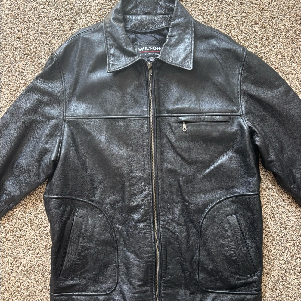 Wilson Black Leather Jacket for Men